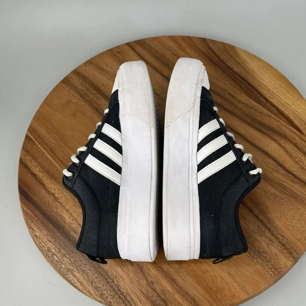 adidas Bravada Shoes Womens Size 7.5 Black Platform Skate Walking Sneakers - Picture 6 of 9